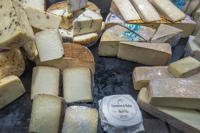 selection of cheese including truffle cheese